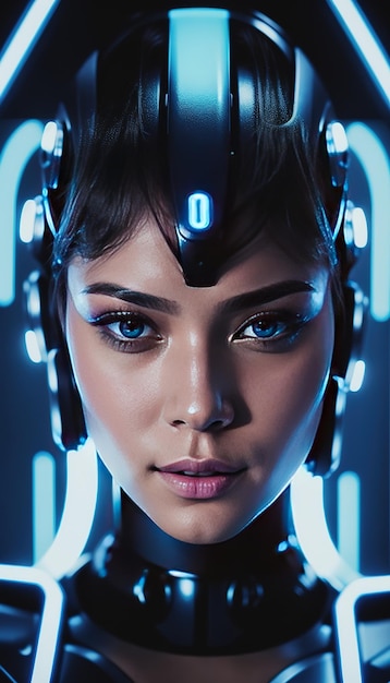 Un cyborg femminile futuristico