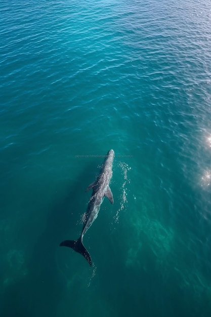 Un delfino che nuota nell'oceano