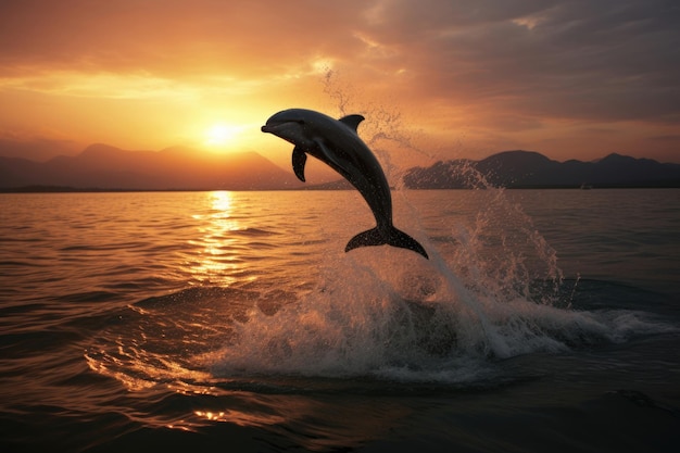 Un delfino Irrawaddy salta dalle calde acque del mare di Andaman