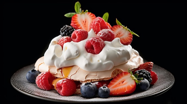 Un delicato dessert Pavlova