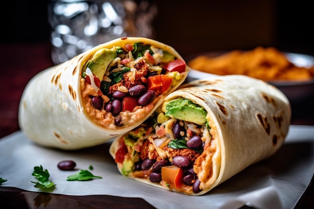 Un delizioso burrito vegetariano