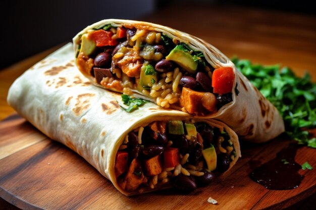 Un delizioso burrito vegetariano