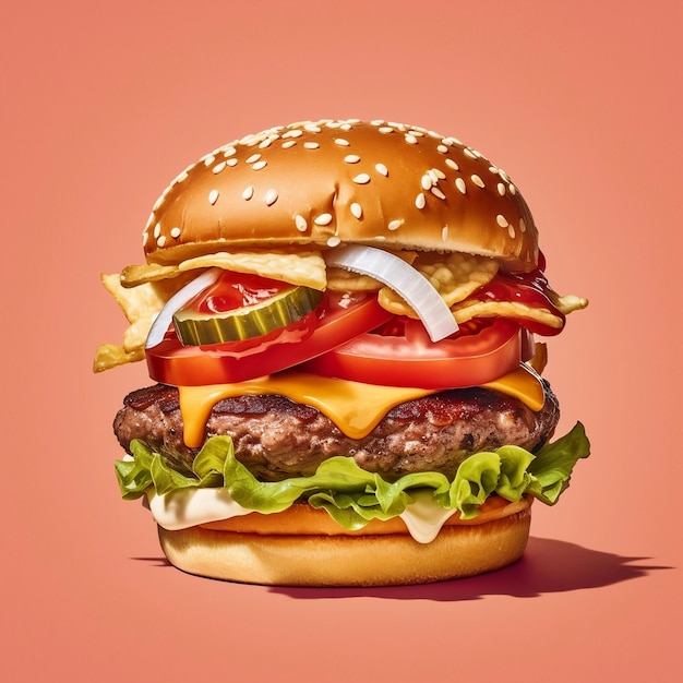 Un delizioso classico americano The AllAmerican Hamburger Generative AI