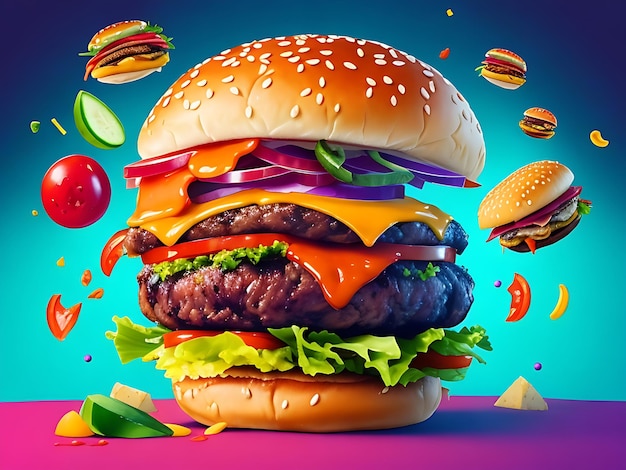 Un delizioso hamburger generativo AI