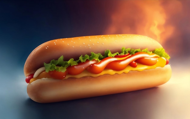 Un delizioso hot dog Generative AI Illustration