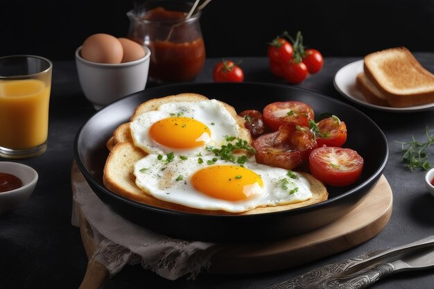 Un delizioso piatto di uova fritte