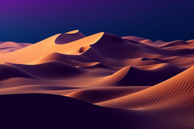 Un deserto con un cielo viola e la parola sahara sopra