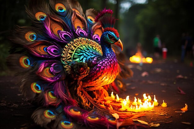 un design di rangoli per celebrare il festival di Diwali Ai generato