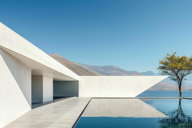 Un design minimalista della piscina con bordi eleganti