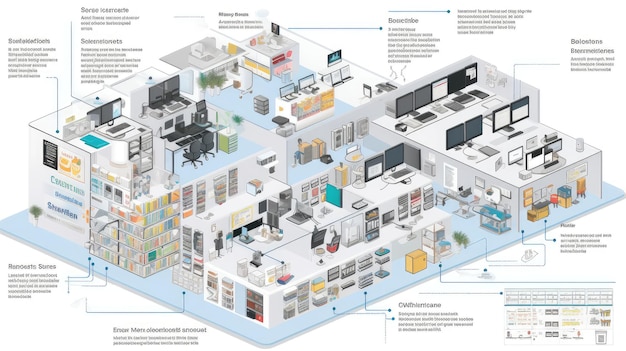 Un diagramma di un laboratorio informatico con le parole " smart " in basso.