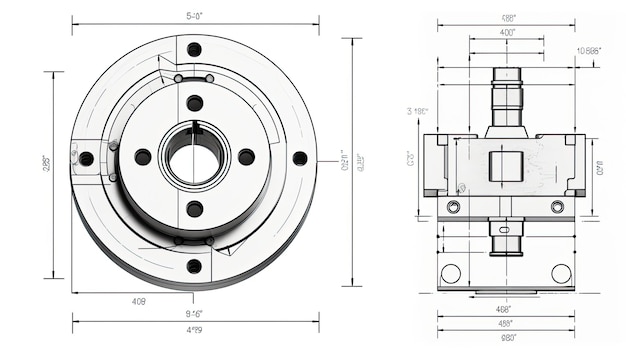 Un diagramma di un oggetto circolare con un disegno circolare su di esso.