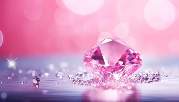 Un diamante rosa su uno sfondo rosa