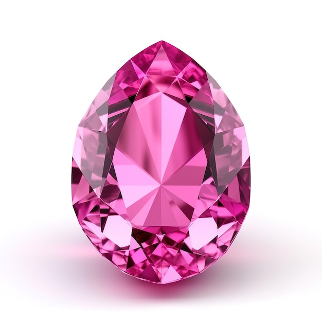 Un diamante rosa viene visualizzato su uno sfondo bianco.