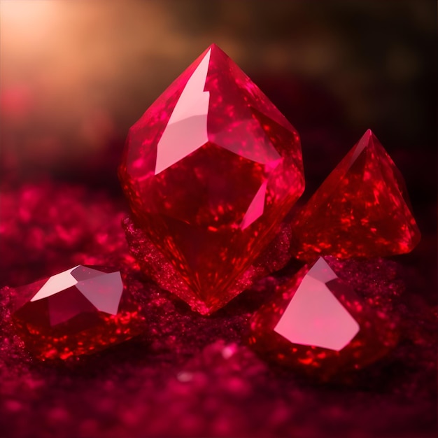 Un diamante rosso cristallo rubino