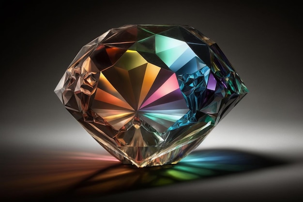 Un diamante viene visualizzato su uno sfondo scuro.