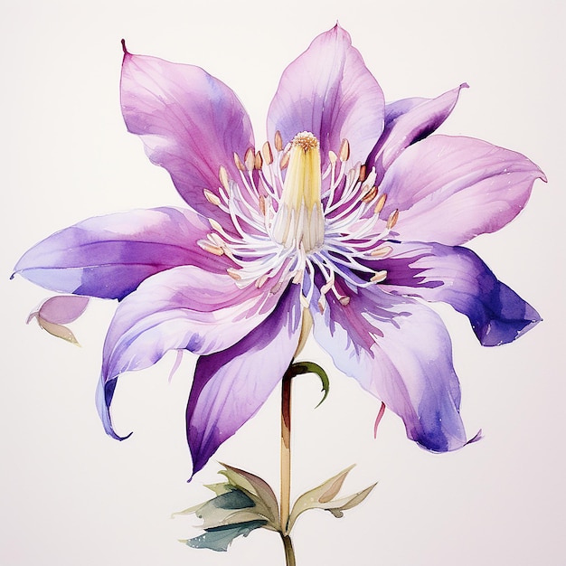 Un dipinto ad acquerello di fiori di Columbine