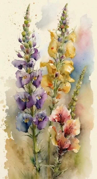 Un dipinto ad acquerello di fiori di persona