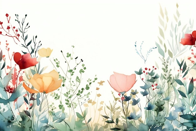 Un dipinto ad acquerello di fiori su uno sfondo bianco