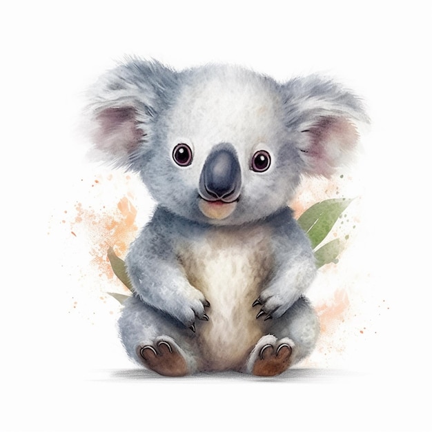 Un dipinto ad acquerello di un koala.