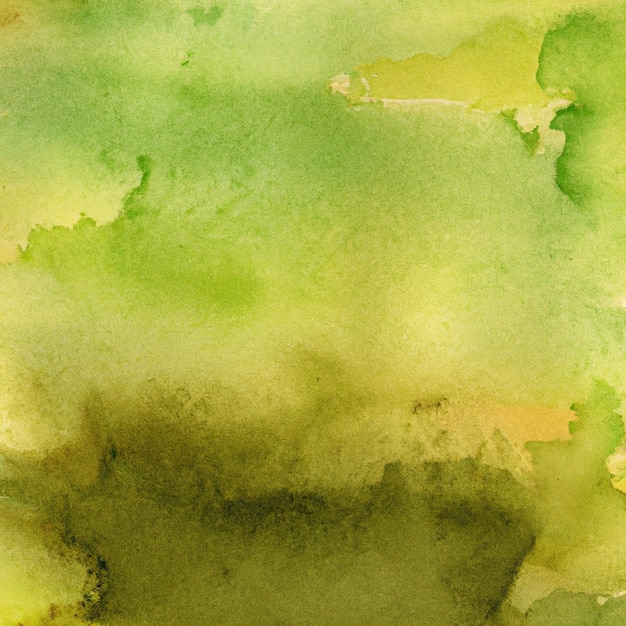 Un dipinto ad acquerello verde e giallo con uno sfondo verde.