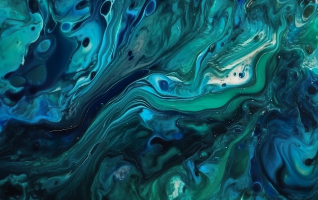 Un dipinto astratto blu e verde