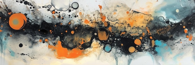 Un dipinto astratto con colori arancioni in bianco e nero immagine ai generativa