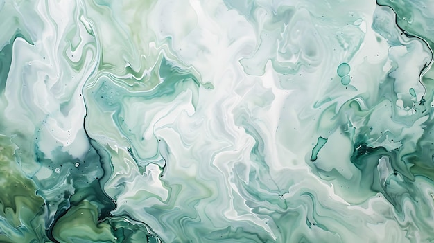 un dipinto astratto verde e bianco dell'oceano