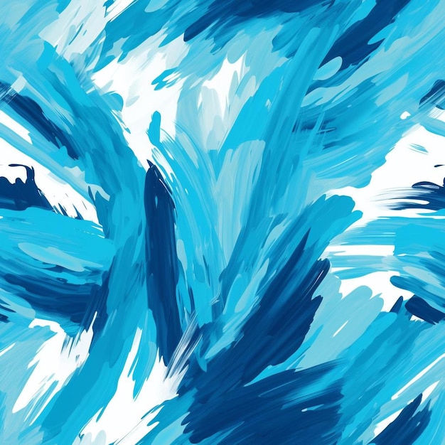Un dipinto blu e bianco di un corso d'acqua.