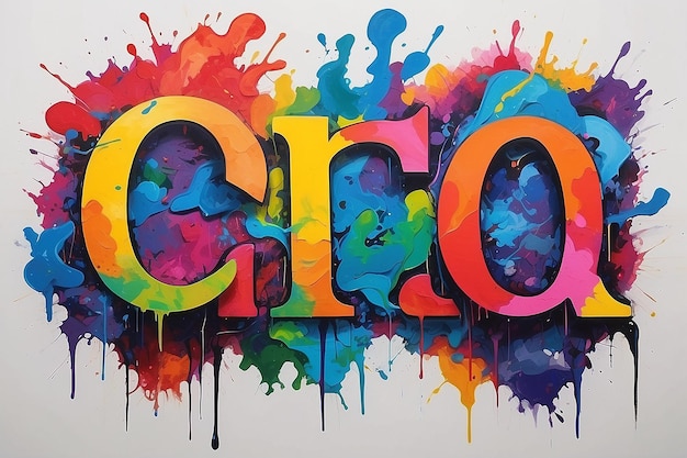 Un dipinto colorato con la parola su di esso