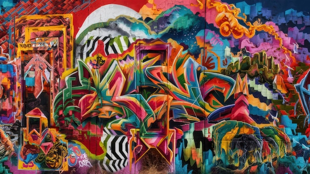 un dipinto colorato di un'arte colorata colorata e colorata