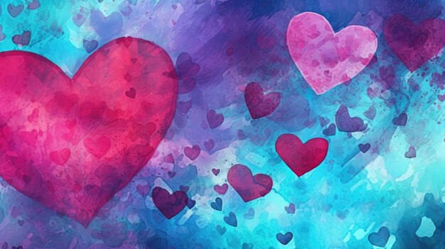 Un dipinto colorato di un cuore con sopra la parola amore