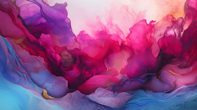 Un dipinto colorato di un liquido con sopra la parola arte