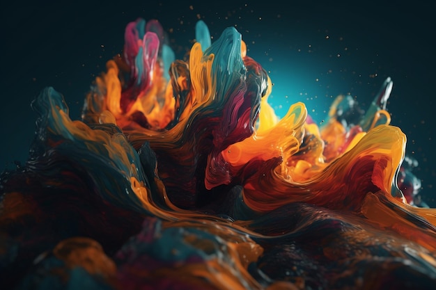 Un dipinto colorato di un vortice liquido