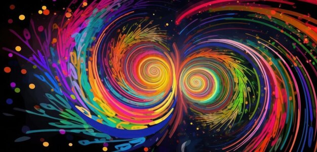 Un dipinto colorato di una spirale