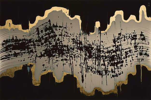 Un dipinto con uno sfondo oro e nero con su scritto "oro".