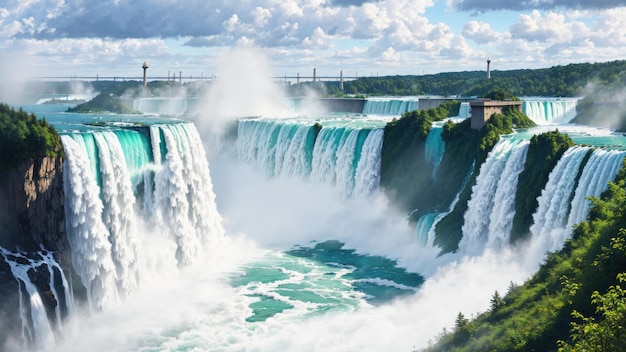 Un dipinto delle cascate del Niagara