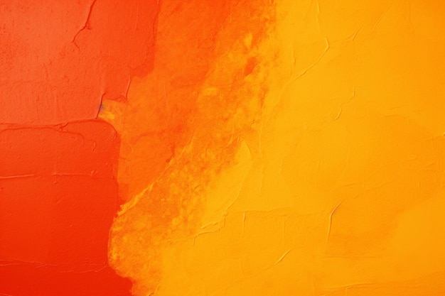 Un dipinto di colori arancione e rosso con uno sfondo giallo