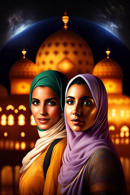 Un dipinto di due donne con le parole "ramadan" sulla copertina