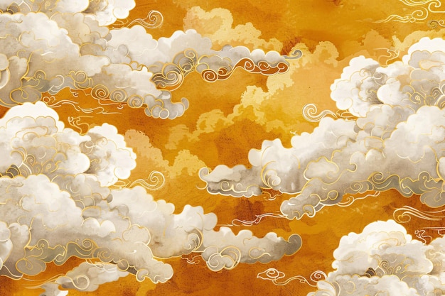 un dipinto di nuvole e le parole l'arte dell'arte auspicio elemento nuvola modello di sfondo