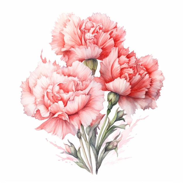 Un dipinto di peonia rosa con un fiore rosa a sinistra.