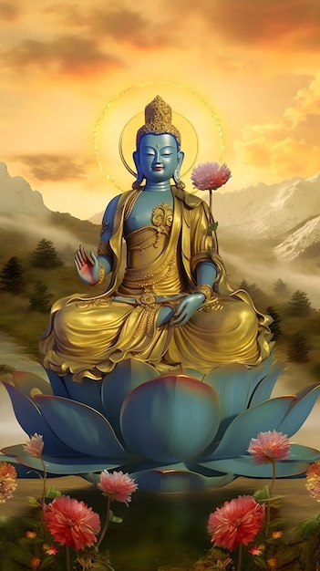 Un dipinto di un buddha con sopra la parola buddha