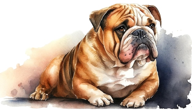 Un dipinto di un bulldog