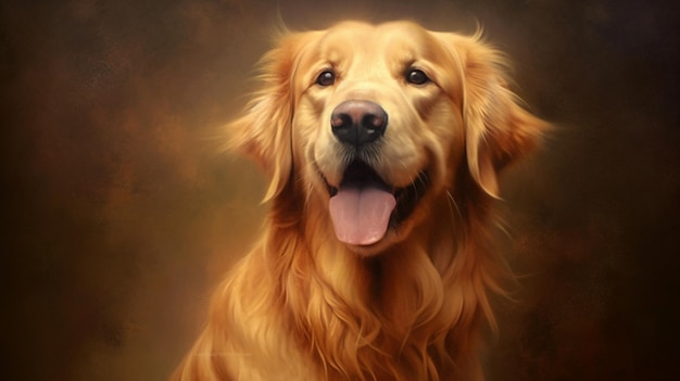 Un dipinto di un cane golden retriever