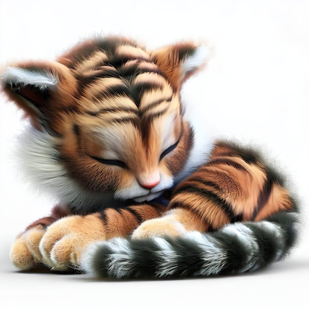 Un dipinto di un cucciolo di tigre con un naso rosa.