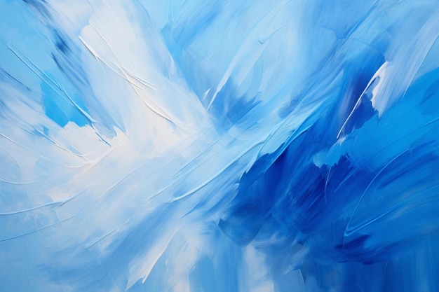 Un dipinto di un dipinto astratto blu di persona