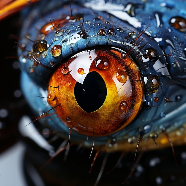 Un dipinto di un occhio con la pupilla di un drago.