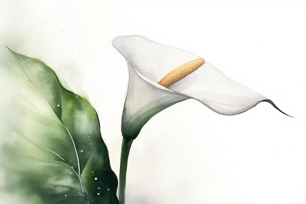 Un dipinto di una calla bianca