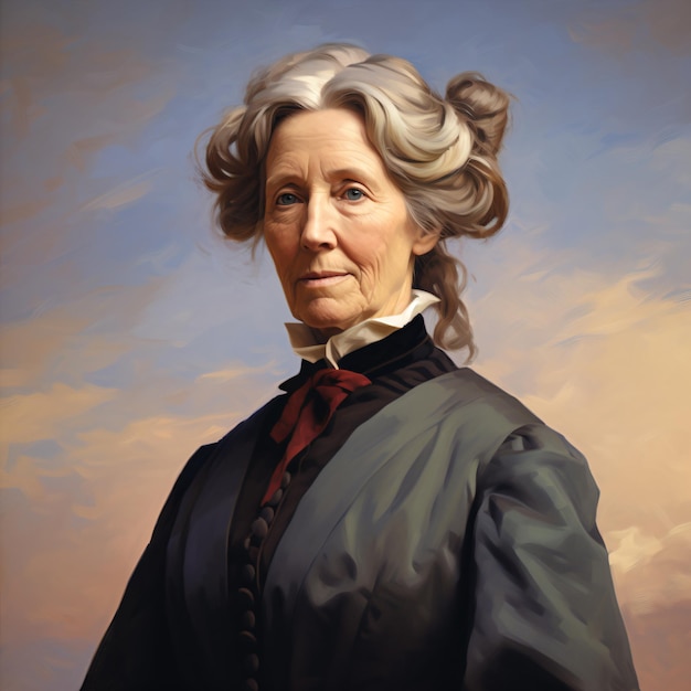 un dipinto di una donna con i capelli lunghi