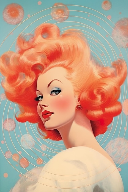 Un dipinto di una donna con i capelli rossi immagine generativa ai