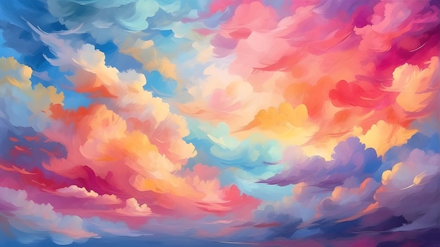 un dipinto di una nuvola che ha i colori dei colori in esso